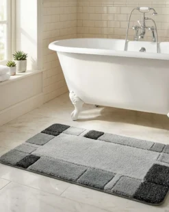 Badteppich Grau Multi