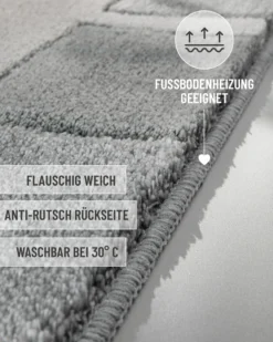 Badteppich Grau Multi