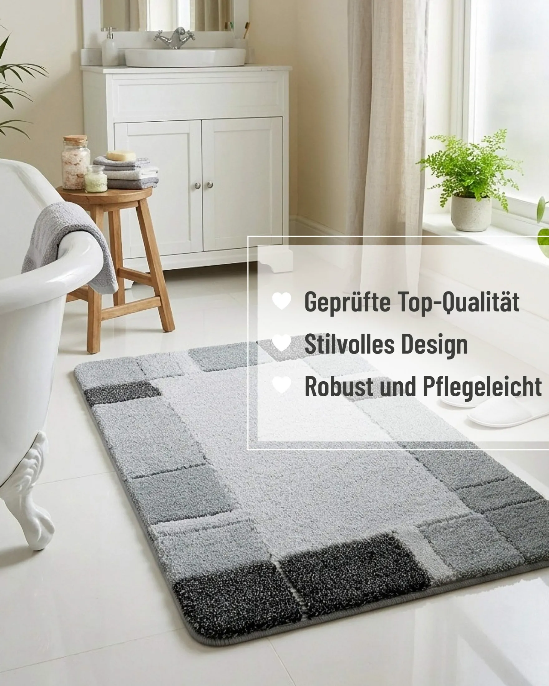Badteppich Grau Multi "Villa Elba" Homie Living