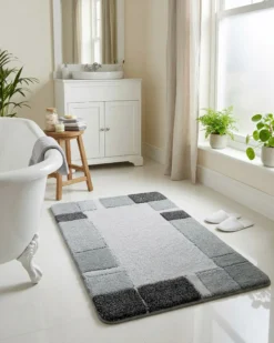 Badteppich Grau Multi