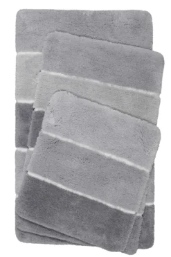 Badteppich Grau Silber 