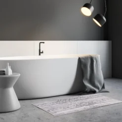 Badteppich Grau Vintage 