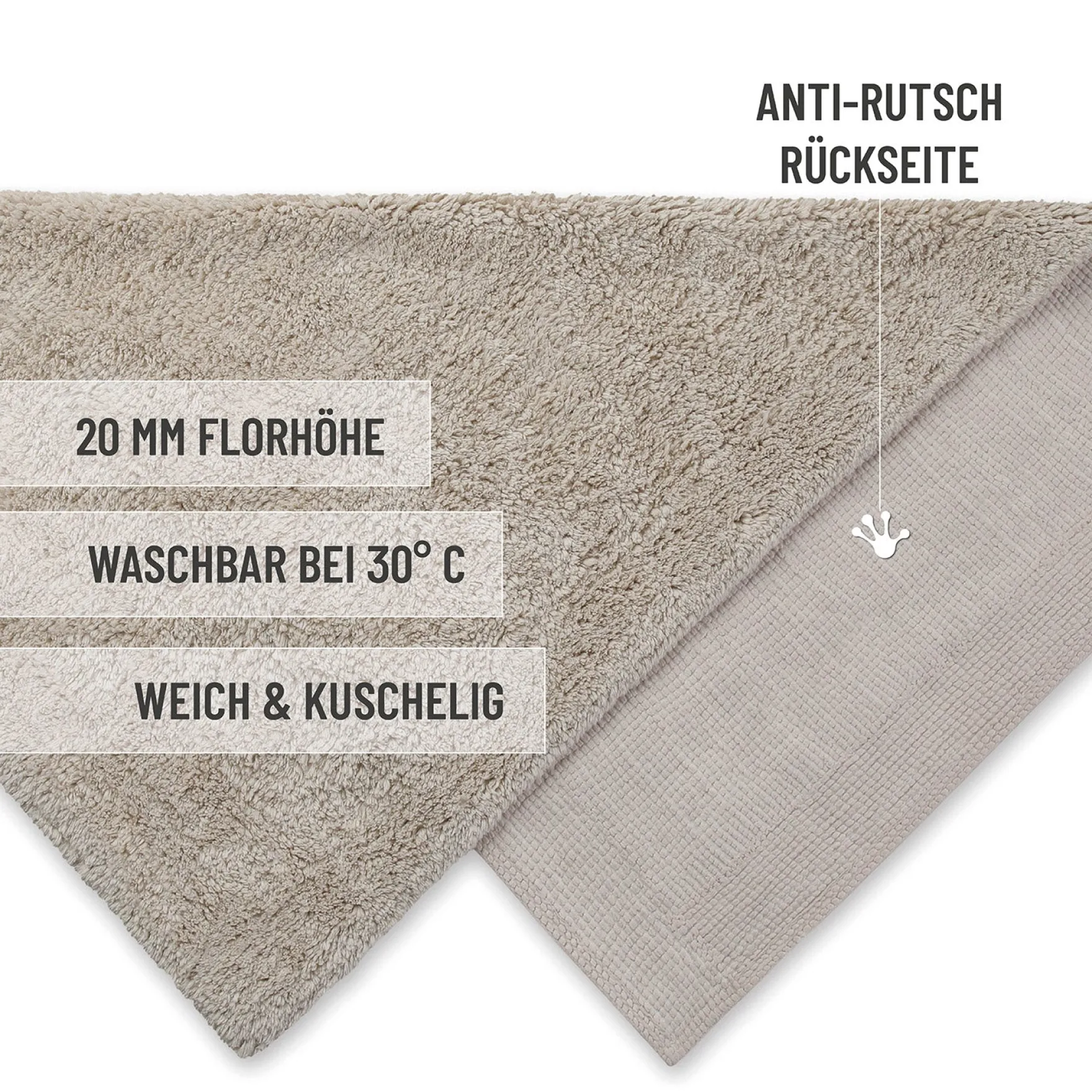 Badteppich Greige "Erik" WECONhome Basics