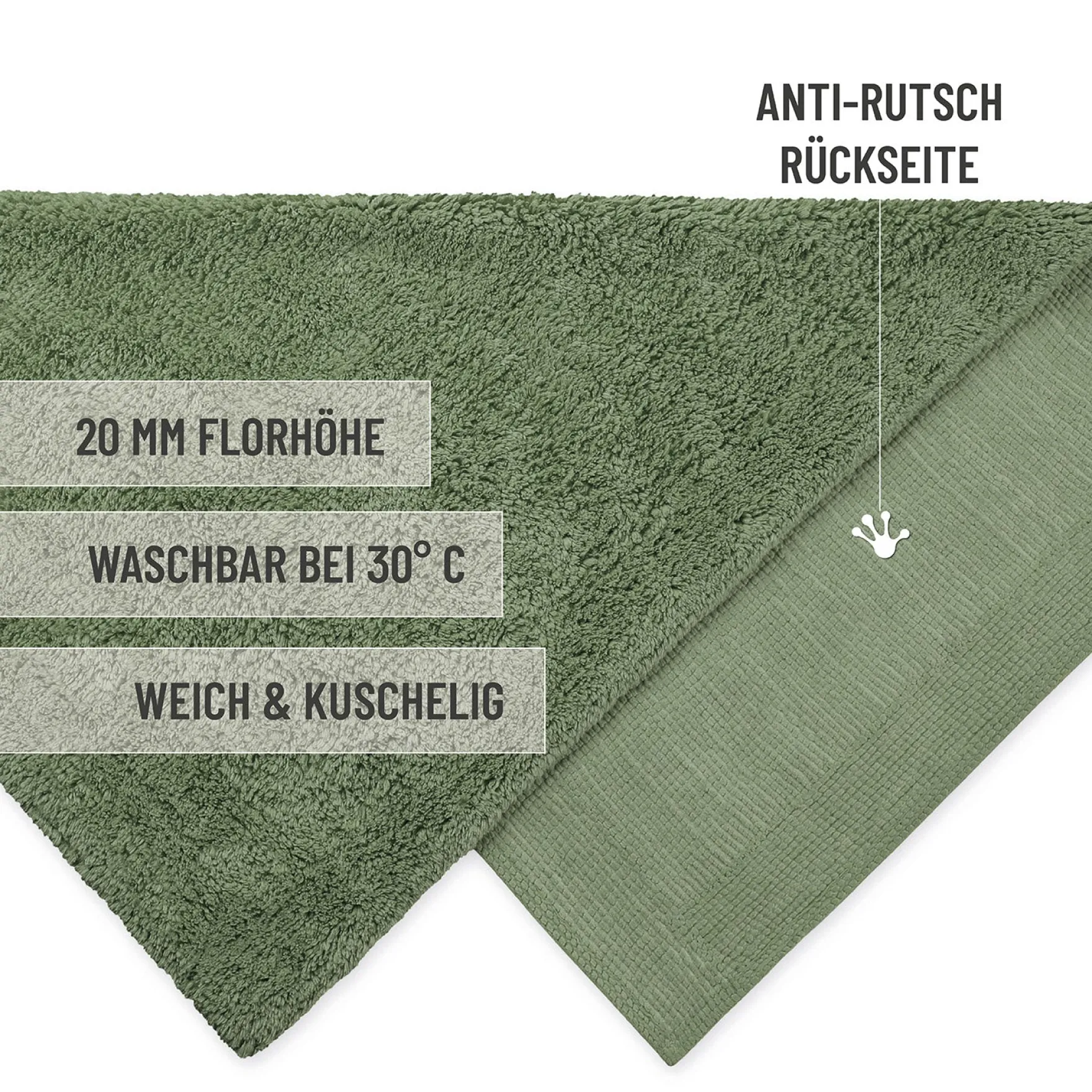 Badteppich Grün "Erik" WECONhome Basics