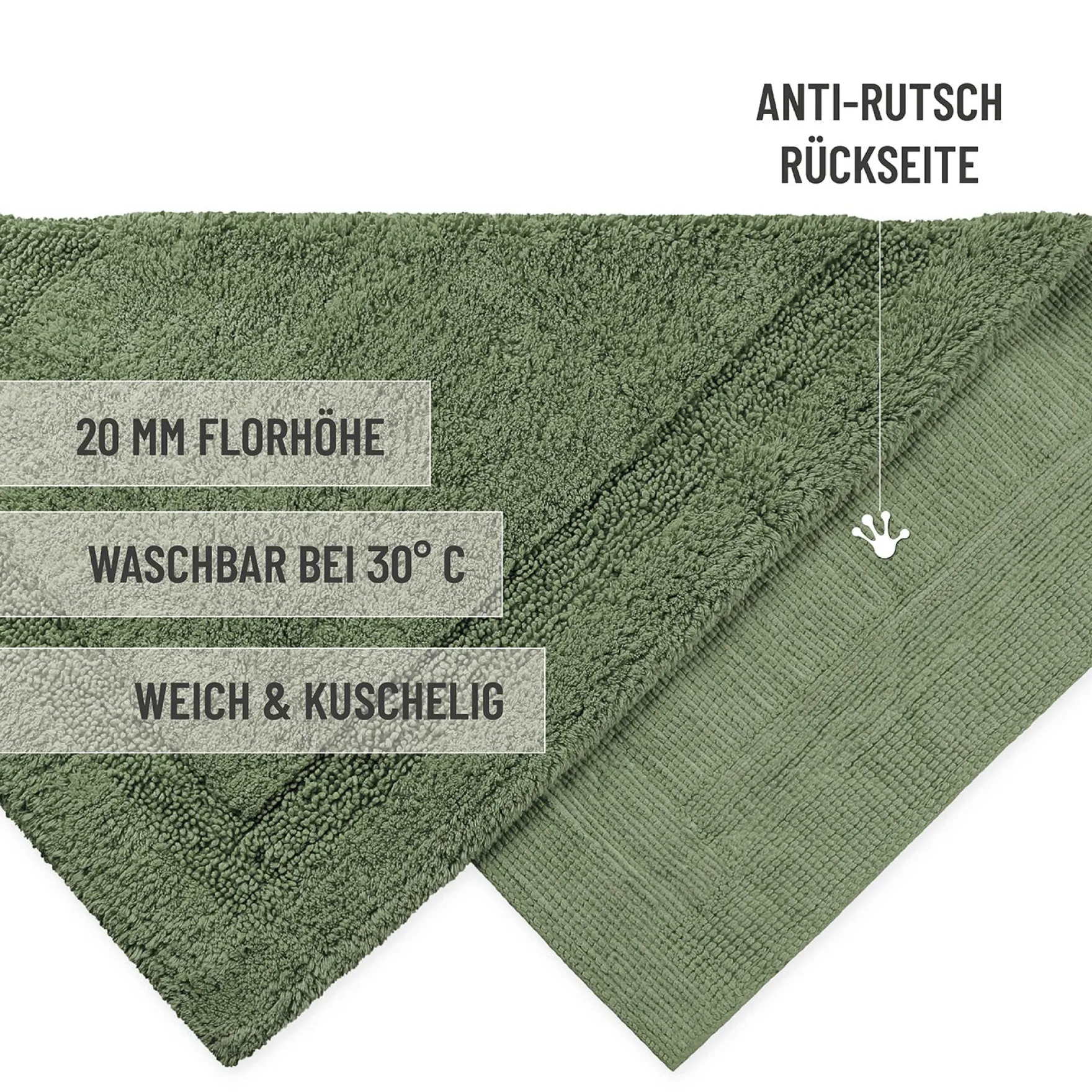Badteppich Grün "Knut" WECONhome Basics