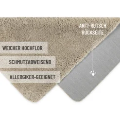 Badteppich Hell Taupe 