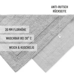 Badteppich Licht Grau "Knut" WECONhome Basics