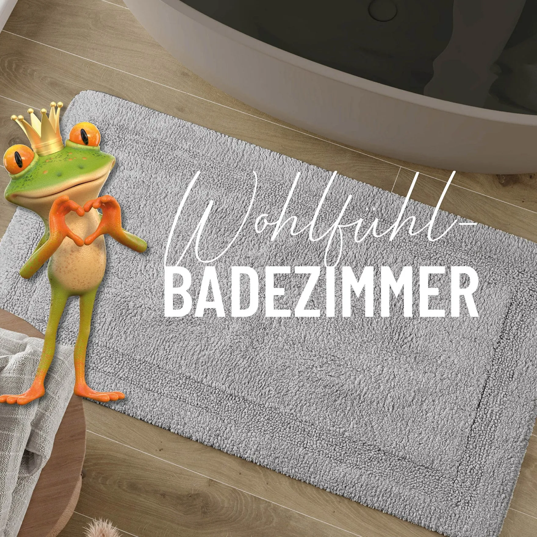 Badteppich Licht Grau "Knut" WECONhome Basics