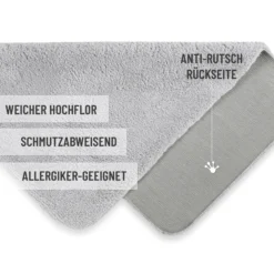Badteppich Licht Grau 