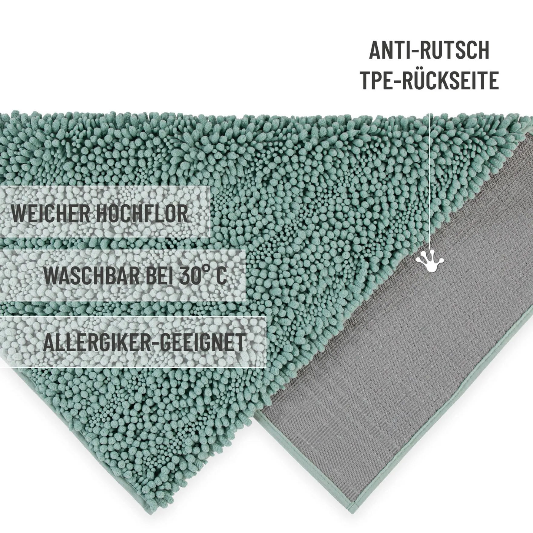 Badteppich Mint Grün "Benno" WECONhome Basics