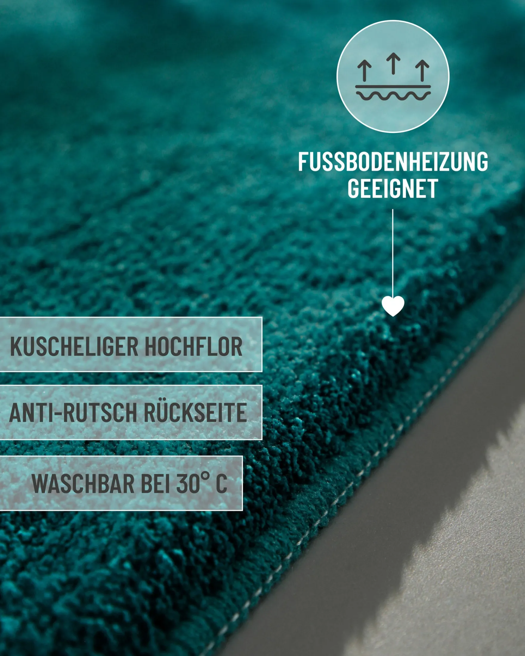 Badteppich Petrol "Joris" WECONhome Basics