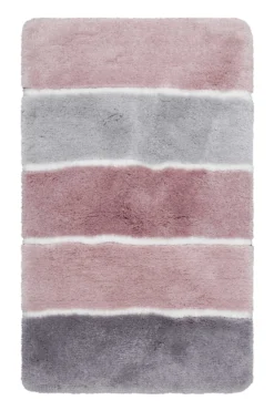 Badteppich Rosa Grau Silber