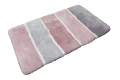 Badteppich Rosa Grau Silber