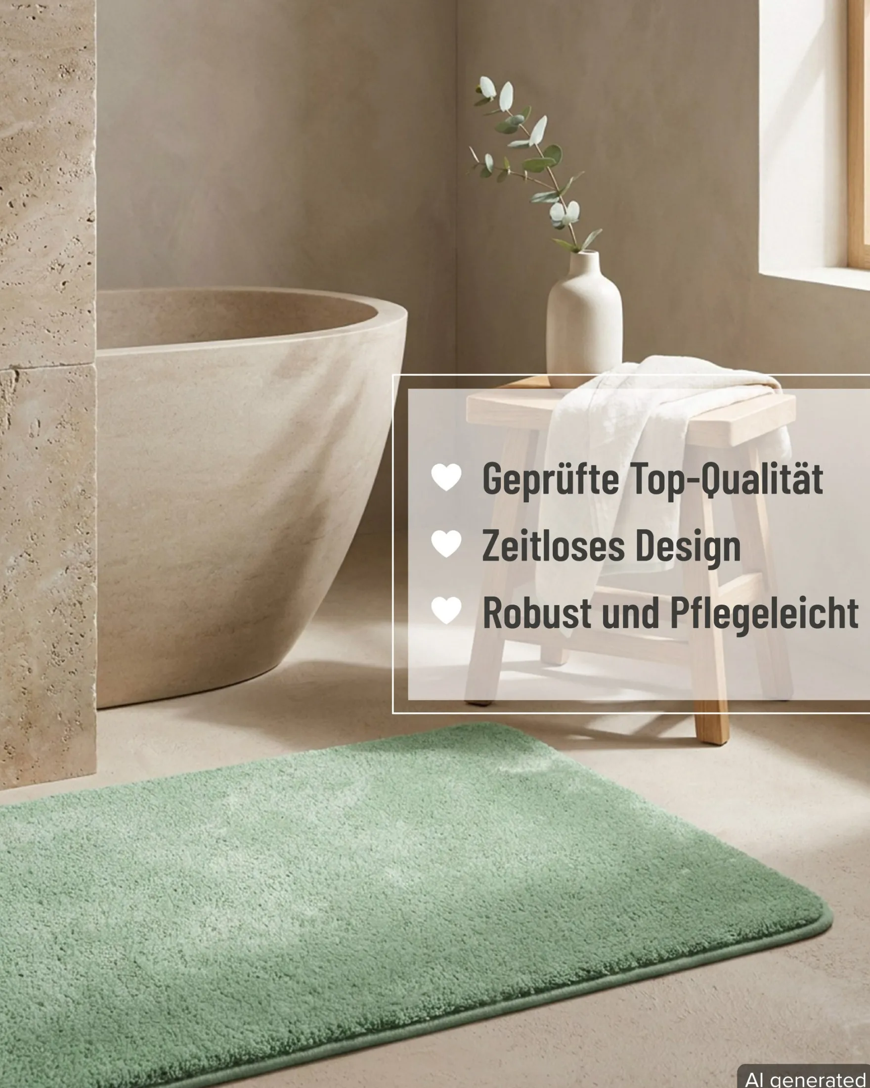 Badteppich Salbei Grün "Joris" WECONhome Basics