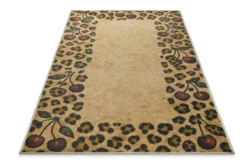 Badteppich Sand Gelb mit Vintage Animal Print "Catwalk" WECONhome