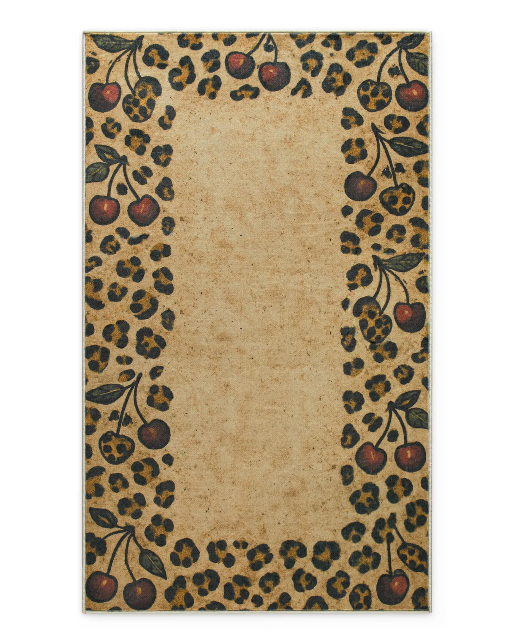 Badteppich Sand Gelb mit Vintage Animal Print "Catwalk" WECONhome