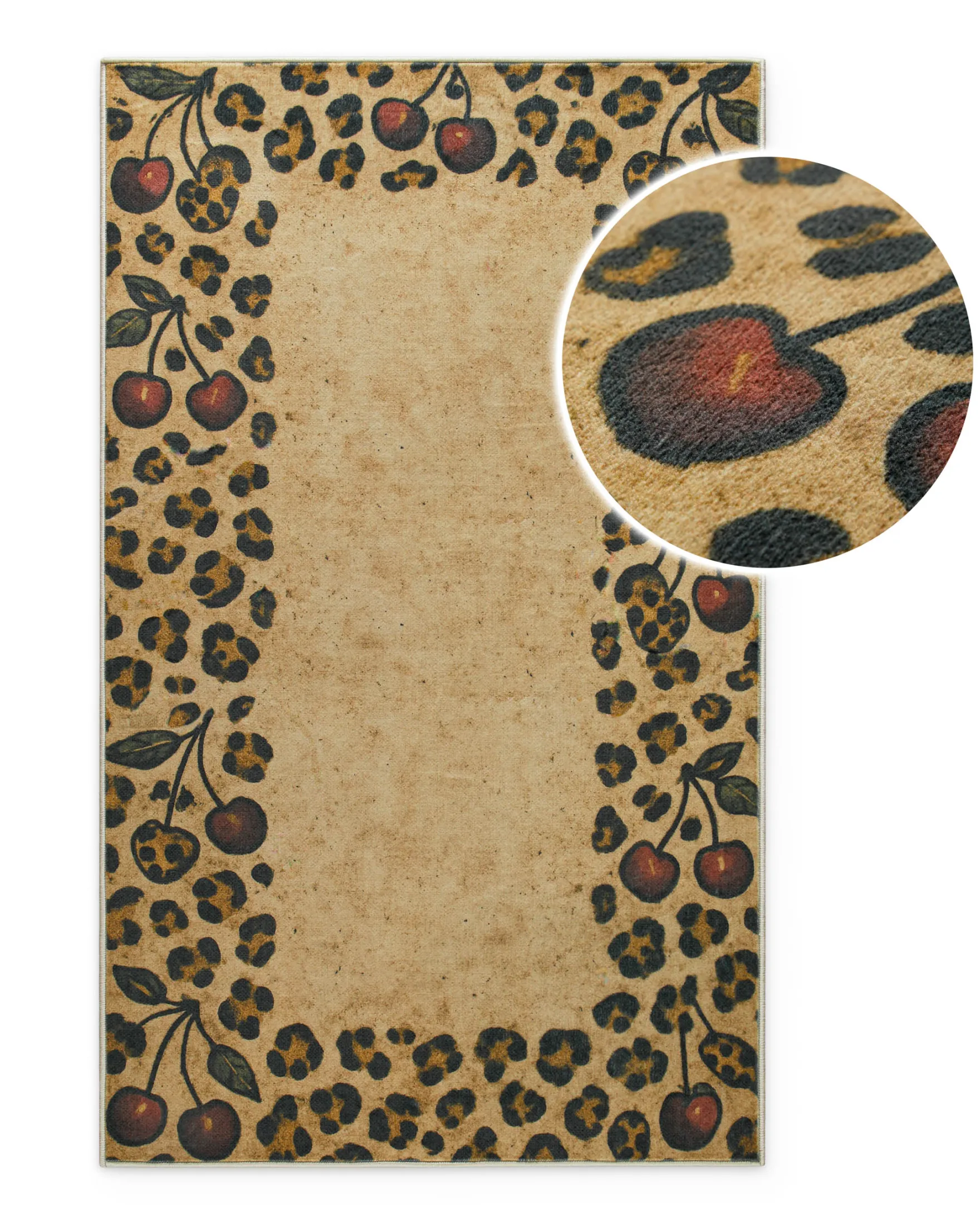 Badteppich Sand Gelb mit Vintage Animal Print "Catwalk" WECONhome