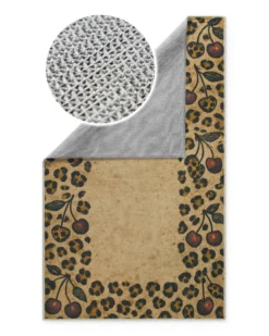 Badteppich Sand Gelb mit Vintage Animal Print