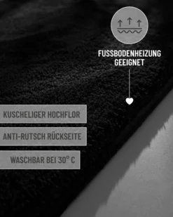 Badteppich Schwarz "Joris" WECONhome Basics