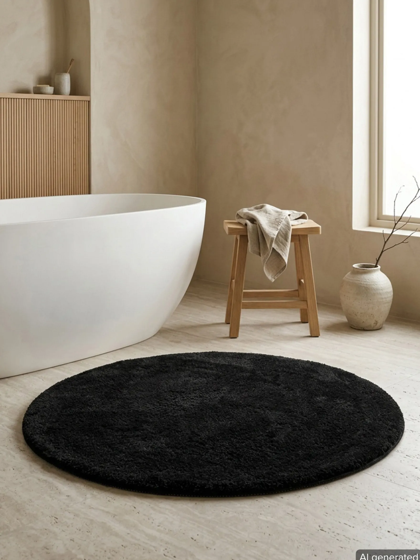 Badteppich Schwarz "Joris" WECONhome Basics