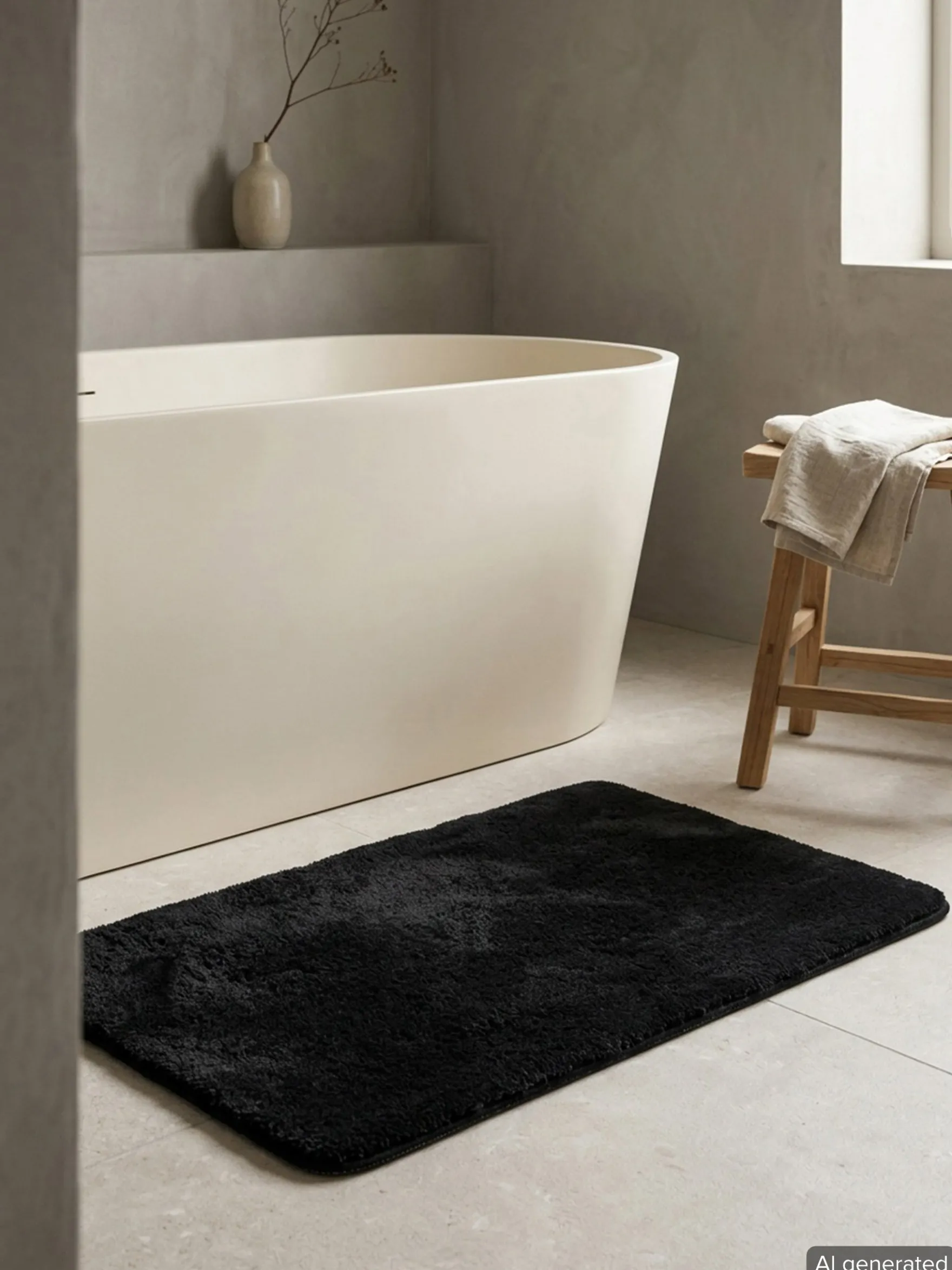 Badteppich Schwarz "Joris" WECONhome Basics