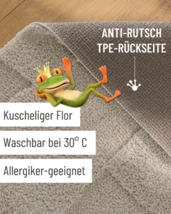 Badteppich Seiden Grau