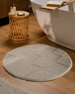 Badteppich Seiden Grau