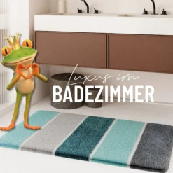 Badteppich Türkis Blau 