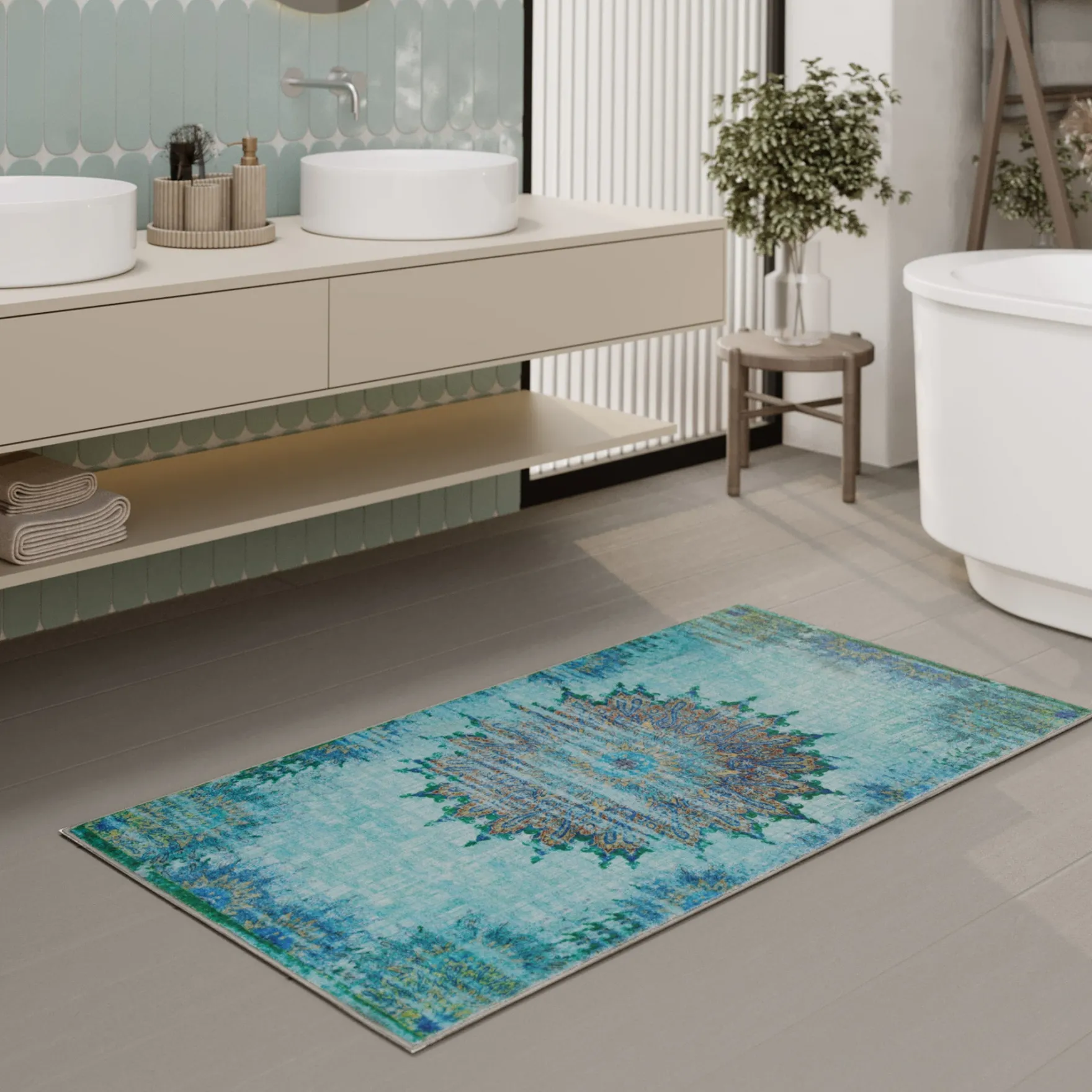 Badteppich Türkis "Healing" WECONhome
