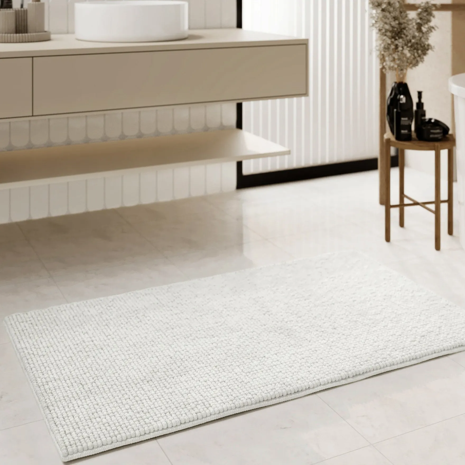 Badteppich Weiß "Balu" WECONhome Basics