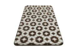 Badteppich Weiß Beige Braun 