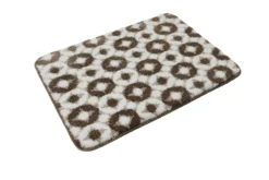 Badteppich Weiß Beige Braun 