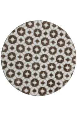 Badteppich Weiß Beige Braun 