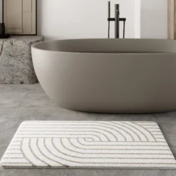 Badteppich Weiß Beige