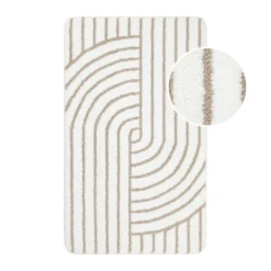 Badteppich Weiß Beige