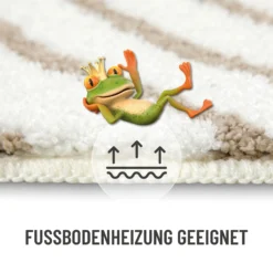Badteppich Weiß Beige