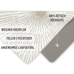 Badteppich Weiß Beige