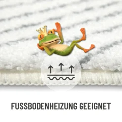 Badteppich Weiß Grau