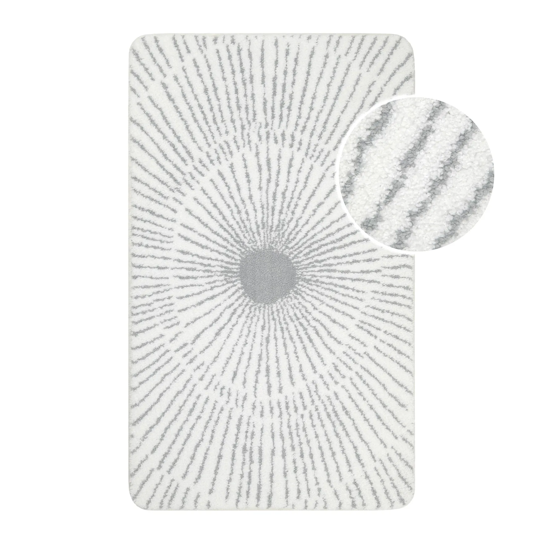 Badteppich Weiß Grau "Jasbeer" WECONhome Basics