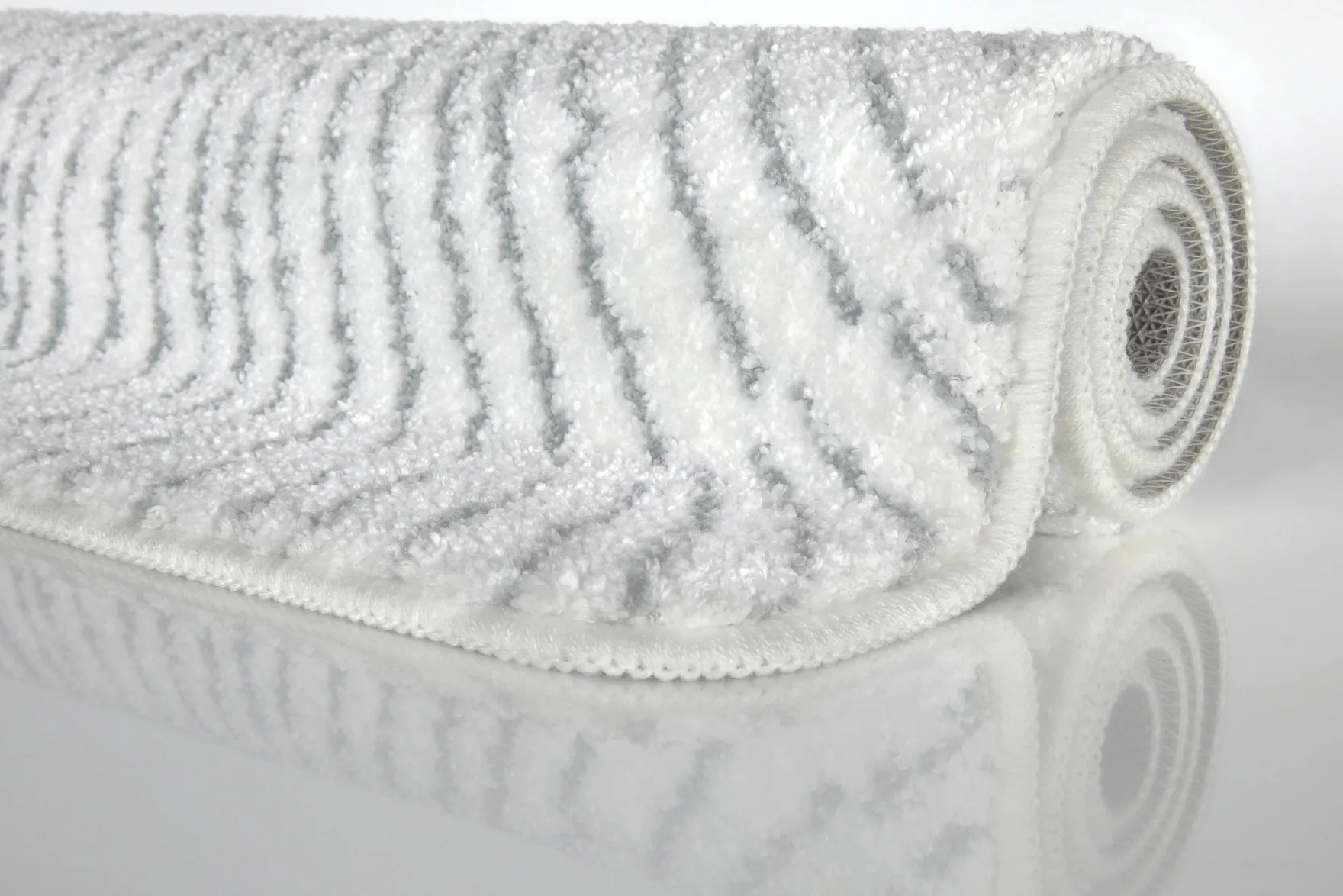 Badteppich Weiß Grau "Jasbeer" WECONhome Basics