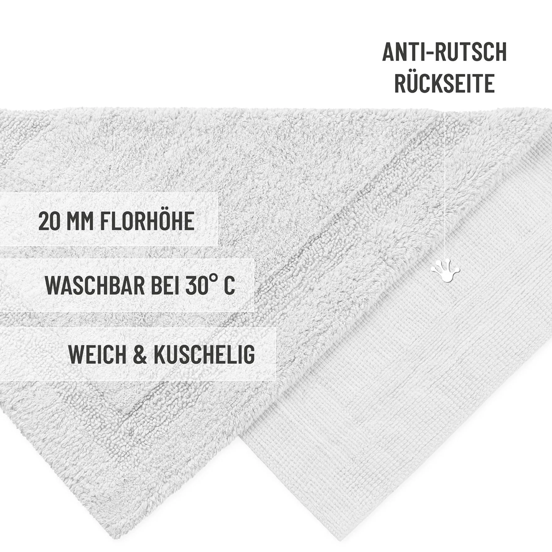 Badteppich Weiß "Knut" WECONhome Basics