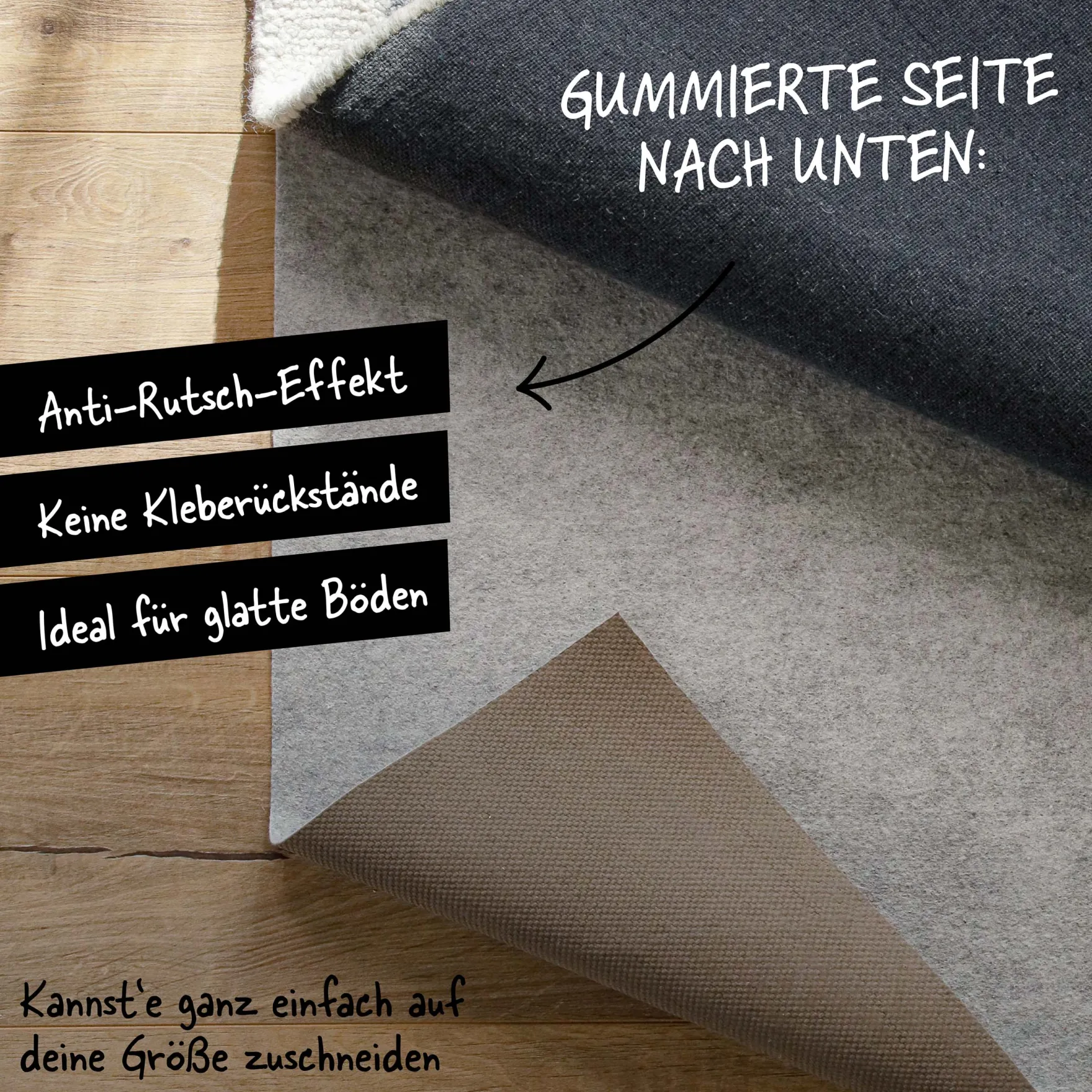 Basic "RugPad" Teppichunterlage für sicheren Halt - WECONhome