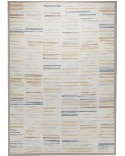 Baumwoll-Wendeteppich Estland beidseitig Farblinien creme 160x230 cm