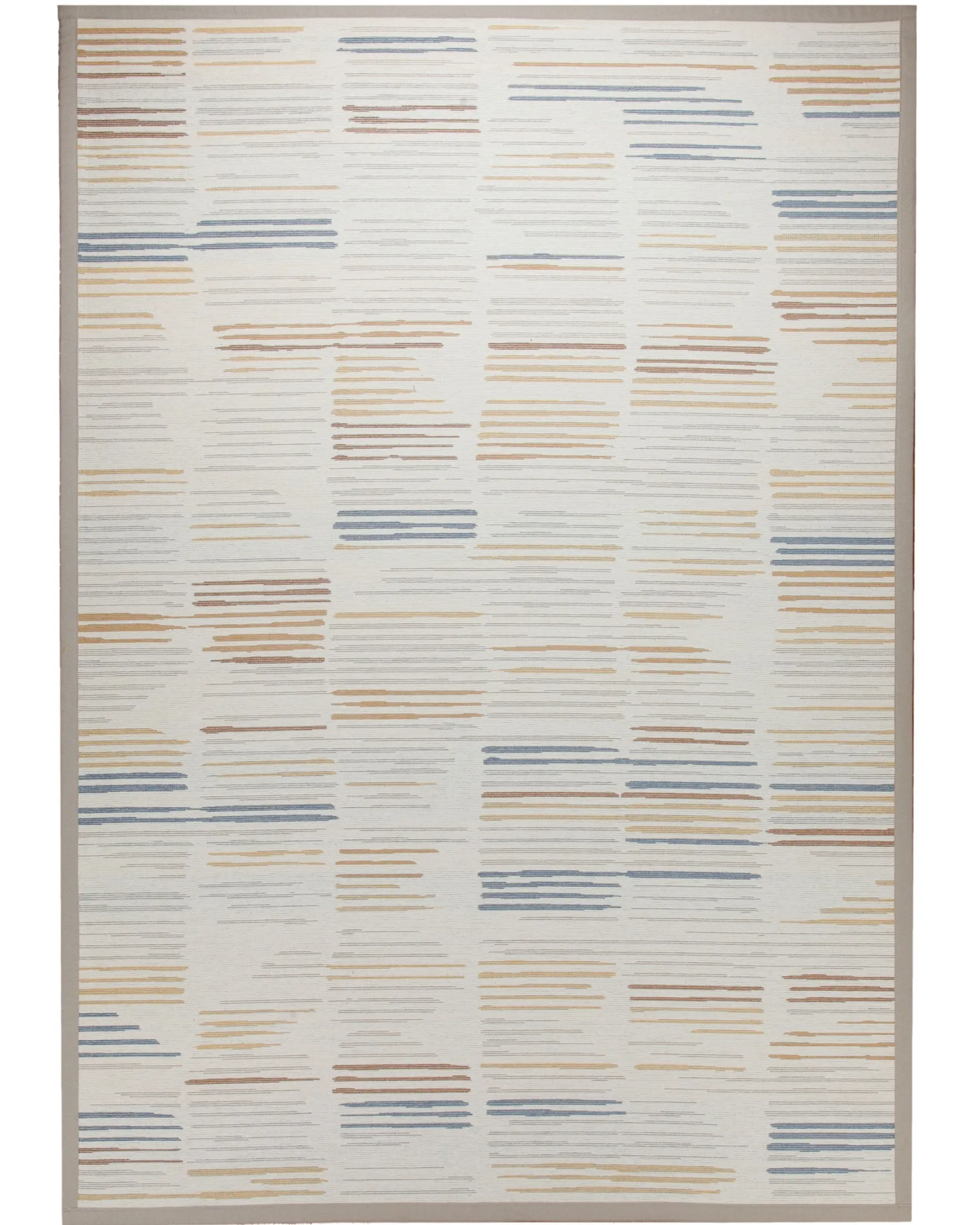 Baumwoll-Wendeteppich Estland beidseitig Farblinien creme 160x230 cm