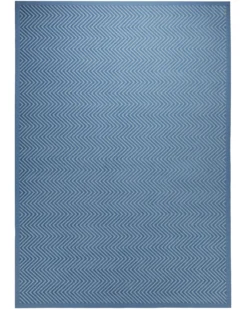 Baumwoll-Wendeteppich Estland beidseitig Zickzack blau 160x230 cm