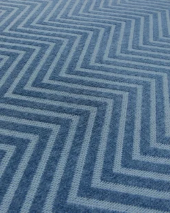 Baumwoll-Wendeteppich Estland beidseitig Zickzack blau 160x230 cm