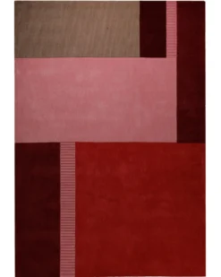 Beere trifft Rosé - Colourblock-Handtuft 160 x 230 cm