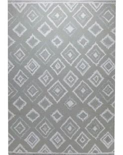 Berber-Raute in Hellgrau - Handtuft Wolle 160 x 230 cm