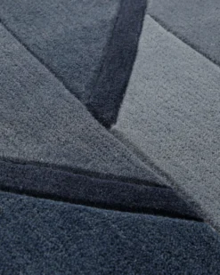 Blaugrau im Verlauf - Handtuft Wolle 160 x 230 cm