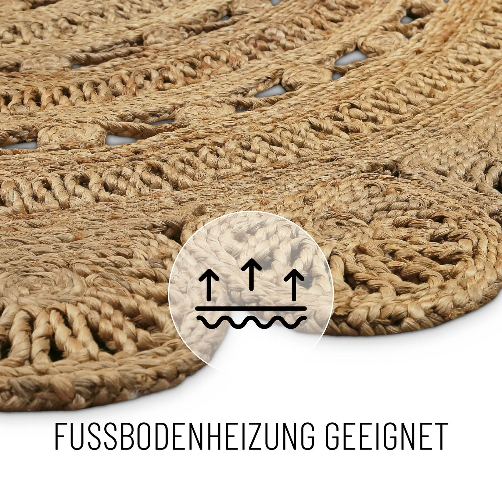 "Bloom" Jute-Teppich – schwer, handgefertigt, hochwertig